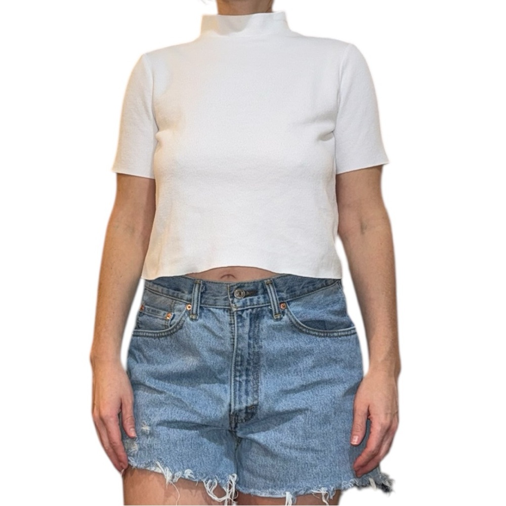 Zara Ribbed Turtle Neck Crop Top - Picture 2 of 7